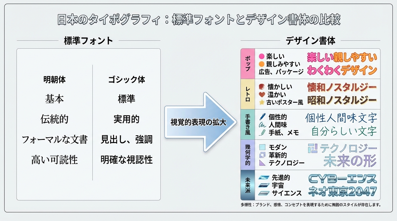 デザイン書体の特徴まとめ